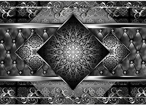 Runa Art Fototapete Abstrakt Mandala 352 x 250 cm Vlies Tapeten XXL Moderne Wandtapete Wohnzimmer Schlafzimmer Schwarz Weiss 9468011a