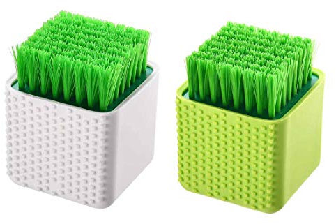 Paquete de 2 cepillos de silicona para lavandería para el hogar, cepillo de lavado de tela de doble uso para ropa interior, herramienta de limpieza suave de plástico