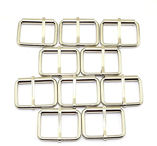 10 stücke 1-1/2 Silber Gürtelschnalle mit Rolle Einstellbare Rechteck Ring Tri-Glide DIY Leder Handwerk Kleidungsstück Zubehör für Schuhe Rucksack Kleidung Tasche Strap Metall Pin Schnallen 38x26mm