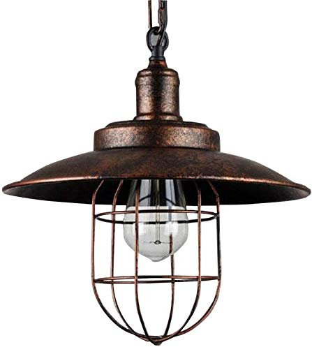 Pendelleuchten Vintage Industrie E27 Retro Pendellampe Innen Außen Lampe Metall Hängeleuchte Höhenverstellbar Wasserdichte IP23 Deckenleuchte Garten Pavillon Trauben Rahmen Loft,Rost