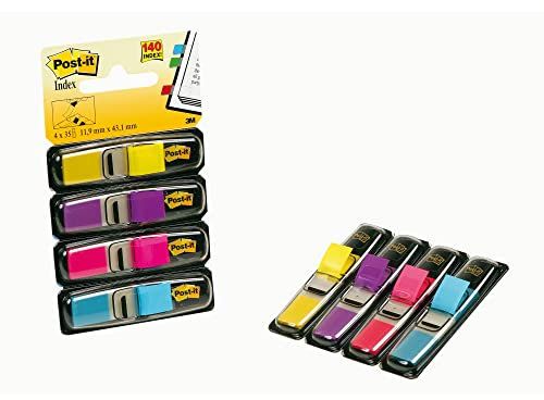 Post-it® Haftmarker Index Mini 683, lemon/lila/pink/türkis, 35 Blatt (4 Stück), Sie erhalten 1 Packung á 4 Stück