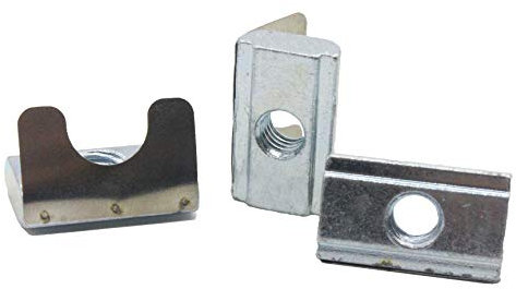 20x M4 Nutenstein 11,0 x4,1 mm für Nut 8K, mit Federblech, Stahl