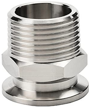 Othmro 1 Stück Sanitär Rohrverschraubung 1 PT Außengewinde auf 4,0cm Aderendhülse Edelstahl Klemmfitting