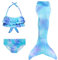 shepretty Meerjungfrau Schwanz mit Bikini-Set für Mädchen,A6WUPU,130