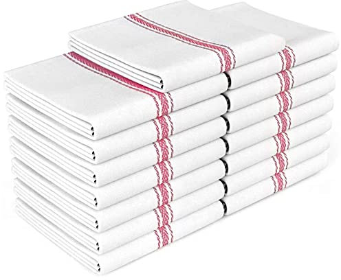 Zeppoli Klassische Küchentücher, 100% natürliche Baumwolle, Wiederverwendbare Reinigungstücher, super saugfähig, maschinenwaschbar, 35,6 x 63,5 cm, 15 Stück