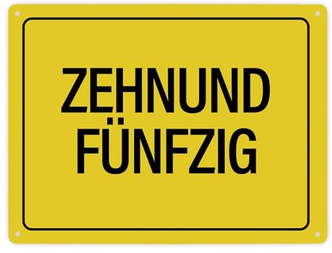 Zehnundfünfzig Metallschild XXL