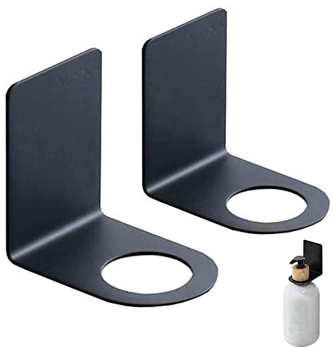 Generic 2 2 Stück Spenderhalter, wandmontierte Seifenpumpe, Wand, Seifenspender, schwarzer Edelstahl, Shampoo-Spender-Halter für Küche, Badezimmer, Lotion, Spülmittel, 27 mm