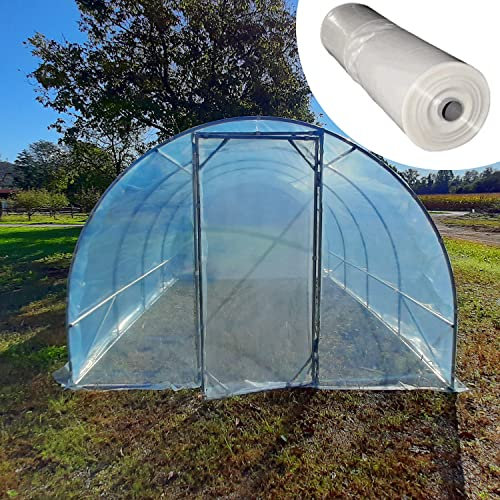 Serra Tunnel 3x6m con Telo PVC 150MC Made in Italy con Porta Frontale orto Giardino Piante vivaio Serre botaniche