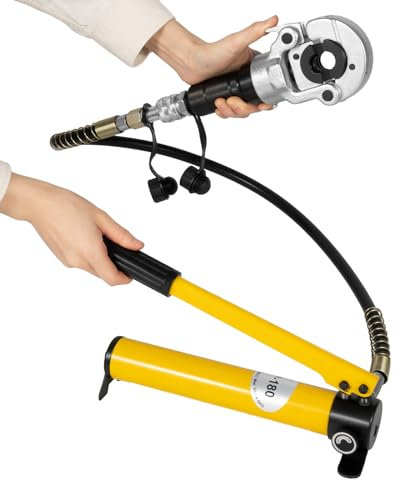 6T Kupferrohr Radialpresse Handwerkzeuge, 360° Hydraulik Presszange Hydraulik Crimpzange V-T Kontur V12-28mm TH16-32mm 9 Dies