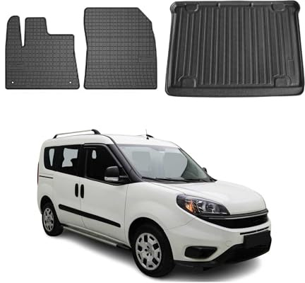 OMAC Fußmatten Kofferraumwanne für FIAT Doblo 2010-2024 TPE 3X Schwarz