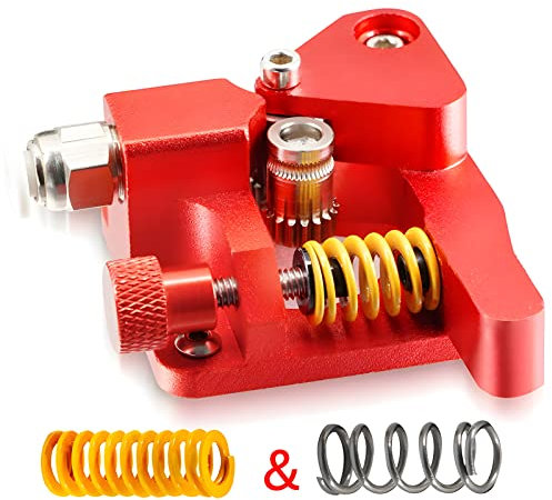 3DPLady | Komplett Metall Dual Gear Extruder in der stark verbesserten Version kompatibel für Ender 3 V2,Ender 3 Pro,Ender 3,Ender 5 Series,CR10,Vyper,Voxelab Aquila 3D Drucker(Roter Stahl)