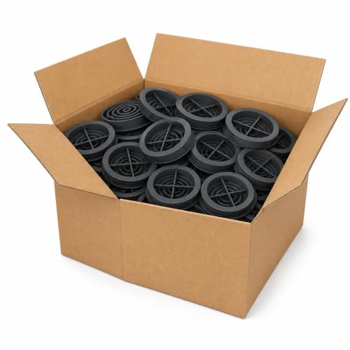 50 x Anthracite Grey Plastic 70mm Round Soffit Air Vents/Push in Roof Discs