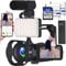 VETEK - Cámara de vídeo de 8 K, 48 MP, UHD WiFi, visión nocturna, cámara de vlogging para YouTube, zoom digital 18X, visualización LCD de 3 pulgadas, cámara digital con micrófono, tarjeta SD 32G,