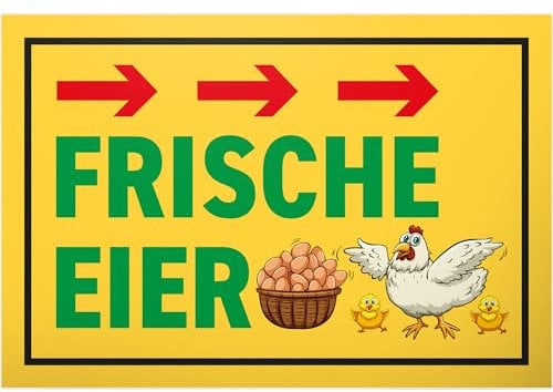 DankeDir! Frische Eier - 30 x 20 cm Schild - Geschenk Geschenkidee Bauer Freunde Bauernhof Hofladen - Geburtstagsgeschenk Türschild Spruch Hinweisschild Hinweis Hühnerstall