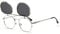 kachawoo Flip Up Sonnenbrille Männer Polarisierte Sonnenbrille Metall Mode Brillen Frauen Brillen Rahmen (silver with black)