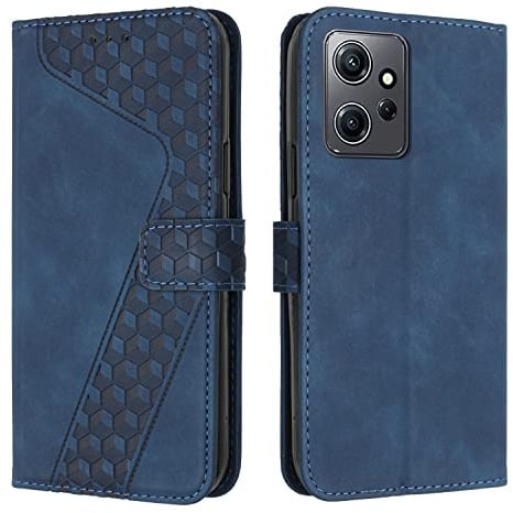 OKZone Cover per Xiaomi Redmi Note 12 4G, Custodia in PU Pelle per Redmi Note 12 4G, Custodia a Libro Protettiva Folio Portafoglio con Magnetica e Slot per Carte Wallet Case Flip Cover (Blu)