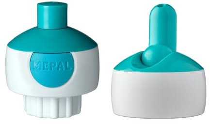 Mepal Campus Verschlussdeckel Set Pop-Up & Flip-Up, Ersatzdeckel für Thermoflasche Wasserflasche und Trinkflasche, Ersatzteil inklusive Dichtungsring & Trinkhalm für Kinderprodukte, PP/Silikon, Türkis