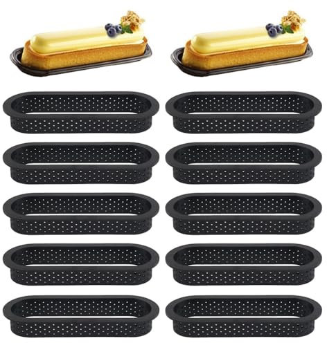 Zasvec Kuchenform Perforierte 10 Stück Tortenring Perforierte Dessertringe perforierte Antihaft Kuchenformen Kuchenring Antihaft Tortlettförmchen Kuchenform Kunststoff kuchenform Törtchenform