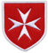Malteserkreuz – Schild – weiß VeIcro/Klettverschluss-Rückseite – bestickter Aufnäher/Abzeichen/Emblem