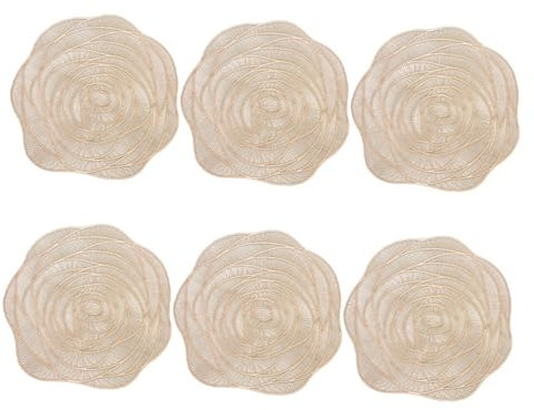 Set di 6 tovagliette per San , decorazione natalizia, rotonde, sottobicchieri, rosa, per San , sottobicchieri, in ceramica, in PVC