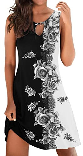 WVONIF - Robe Femme Blanche Longue Pas Cher - Col V - Bretelles - Spaghetti - Courte - Été - Décontractée - Col V - Soleil - Poches - Taille Empire