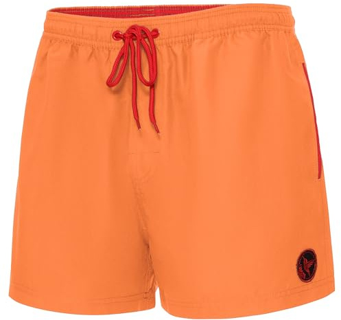 Ladeheid Costume Uomo Mare Extra Corto con Taschino, Medium Drawstring, Fodera in Rete, Costumi da Bagno, Boxer per la Spiaggia, la Piscina e Il Surf LA40-199 (Arancione, M)