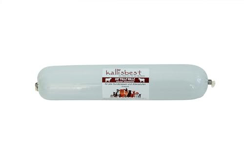 kallisbest Tolle Rolle Rind pur| Wurst aus 94% purem Rindfleisch| | 400g| glutenfrei und ohne Zusatzstoffe| Für Katzen und Hunde ab der 4. Lebenswoche