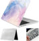 TekTier Glitzernde Hülle mit Marmor-Motiv für MacBook Air 13.6 Zoll M3 A3113 M2 A2681 2024 2022 Freisetzung, Ultradünne Schutzhülle & TPU Tastaturschutz EU QWERTZ, Marmor 01