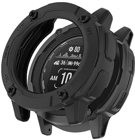 SumRioo Hülle Kompatibel mit Garmin Instinct 2X, Anti-Fleck, Kratzfest, Stoßfeste Kompatibel mit Garmin Instinct 2X Ultradünne TPU Schutzhülle, Schwarz