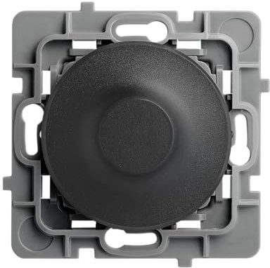 DEBFLEX - Casual Evo - Mécanisme Variateur Compatible LED - Interrupteur Variateur 1W à 75W (LED) ou 1W à 300W (Halogène) - Plastique - Pour Installation Encastrée - Noir - 74 x 74 x 54 mm