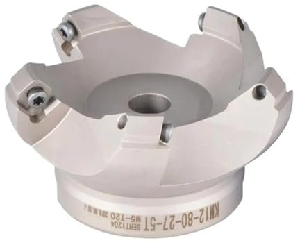 face milling Slab Face Milling Cutters KM12 50mm 63mm 80mm 100mm milling Tools for Inserts SEKT1204 and SEHT1204 Milling Cutters(KM12-80-27-5T)