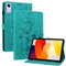 Rosbtib Coque pour Xiaomi Redmi Pad SE 11 Pouces 2023, Multi-Angles de Visualisation Housse de Protection en Similicuir avec Porte-Carte Couverture Motif Lys, Vert