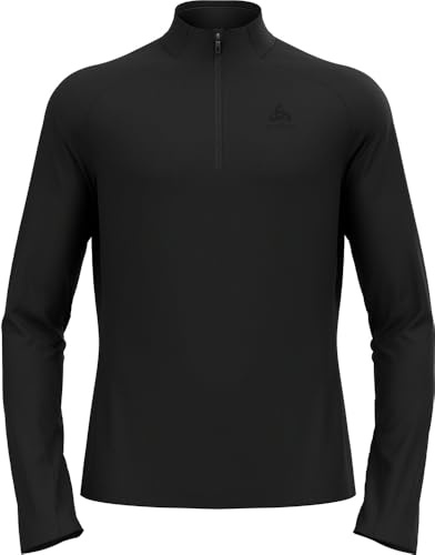 Odlo Herren Odlo Fleecepullover Herren Essential Light I Midlayer mit Halbreißverschluss I Langarm Wandershirt Mid Layer (1er Pack)