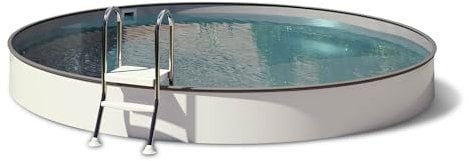 Stahlwandpool rund Komplettset Ø 2,50 x 1,20 m Folie grau 0,80 mm Aufgestellt Teileingelassen Eingelassen (Teileingelassen, Bronze-Set)