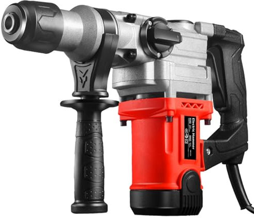 1800W Power Electric Hammer Drill, Power Impact Drill 4500rpm Variable Speed, Corded Drill with 360° Rotating Handle, For Drilling Brick, Wood, Steel, Concrete, Masonry