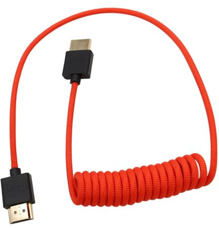 HangTon Cable HDMI 8K 4K30p para ATOMOS Portkeys SmallHD LH7P F6Plus ANDYCINE Sony FR7 NX800 Canon C70 C400 Z8/9 cámara a RS2 RS3 RS4 Gimbal, tipo A HDMI 2.1 rojo trenzado 50 cm
