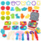 Playdough Accessories Set for Kids, 46Pcs Play Doh Tools, Playdough Cutters with Dish Knife Fork Spoon, Rolling Pin, Scissors, Hobnailer, Sculpting Tools, Clay Dough Tool Kit Gift for Boys Girls