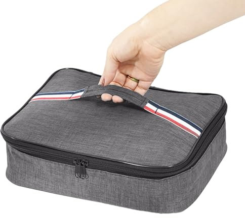Lunch Bag for Women Adults Men,5.8L Portable Insulated Lunch Bag Water-Resistant Leak-Proof Lunch Box Tote Bag Portable Thermal Cooler Box Bag for Work School Picnic（Grey）