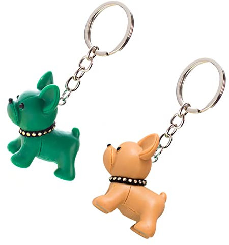 VALICLUD 2stücke Französische Bulldogge Schlüsselanhänger Cartoon Hund Charm Für Taschen Rucksäcke Schlüssel Und Mehr Farben Zufällig Für Hundeliebhaber Und