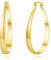 PABBEU Goldene Ohrringe Creolen für Damen, Hypoallergen 14 Karat ohrringes vergoldet creolens, Leicht Ovale Creolen Gold als Geschenk für Damen, 30/40/50/61MM