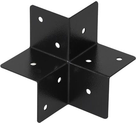 TRIBECCO® Dreifachverbinder für Pergolen Pavillon Carport für Kantholz 90x90 mm idealer 90°-Winkel Vierkant Pergola-Verbindungsstück Pergola Pfostenverbinder 3-Wege-Verbinder (Schwarz)