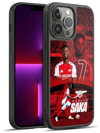 Head Case Designs Officially Licensed Arsenal FC Bukayo Saka 2024/25 First Team Gel Armour Case [Military Grade Protection] Compatible With Apple iPhone 13 Pro Max