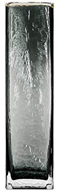 Msuiiixcccc Balcony Vase Square Glass Vase Ripple Creativity Vase Fake Flower Rose Vase 3 Sizes (Color: B Size: 8 * 8 * 30CM)