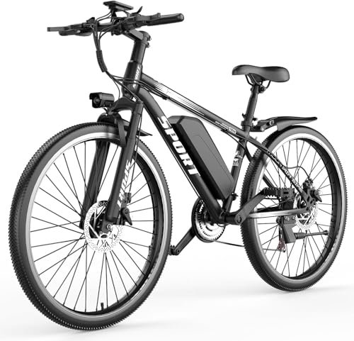 DEEPOWER 26 Bicicleta eléctrica, Bici Eléctrica con Batería Extraíble 48V 10Ah, Autonomía de 35-45 Millas, Suspensión Delantera, Bicicleta Eléctrica de Montaña para Adultos