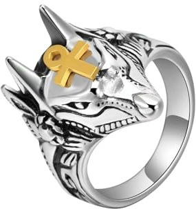HUANGBONIG Titanium steel self-defense broken window men's ring retro creative personality ring-silver-7th