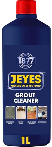 Jeyes Grout Cleaner 1L – Outdoor Wall & Floor Grout Cleaner – Bleach-Free Formula Whitens & Brightens Patio Lines – Targets Dirt & Mould – Safe for Coloured