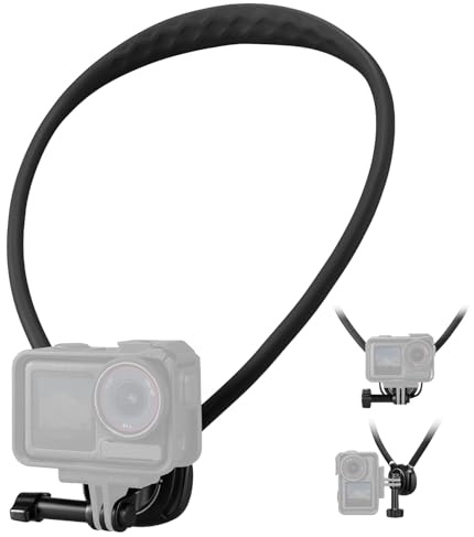 K&F CONCEPT Halshalterung mit Luftpolster, Nackenhalterung mit 1/4-Adapter, Freihändige POV-Vlogging für GoPro Hero 13/12/11/10/9/8/7, Insta 360 X6/X5/X4/Ace Pro 2, DJI Osmo Nano, Action 6/5 Pro/4/3