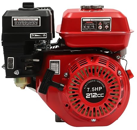 Motore a 4 tempi da 7,5 CV, 212cc, motore per kart industriale a benzina, OHV raffreddato ad aria con albero da 20 mm, 3600 giri/min, basso consumo di carburante, per barche, go-kart o pompe per acqua