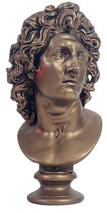 DadArt Alexander The Great as Helios Büste Bronze-Finish Alabaster-Skulptur hellenistische griechische Kunst