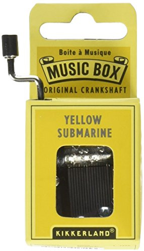 Kikkerland Yellow Submarine Crank Music Box